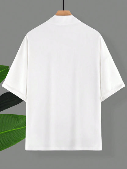 Manfinity Men Solid Drop Shoulder Kimono without Tee