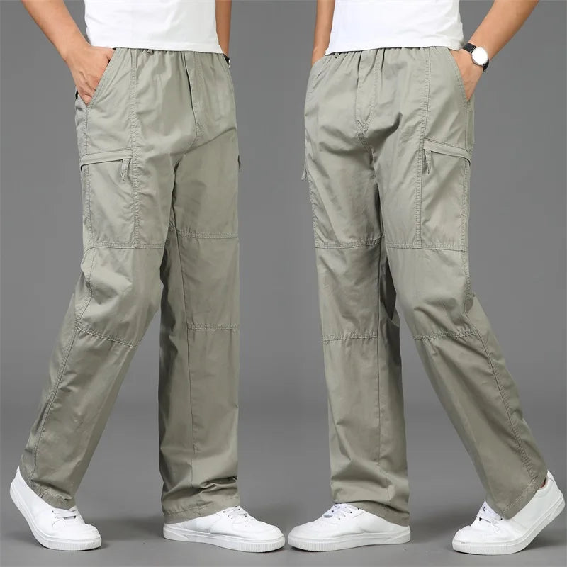 2024 Autumn Fashion Men Pants Casual Cotton Long Pants Straight Joggers Homme Big Size 5XL Comfortable Loose Trousers for Men
